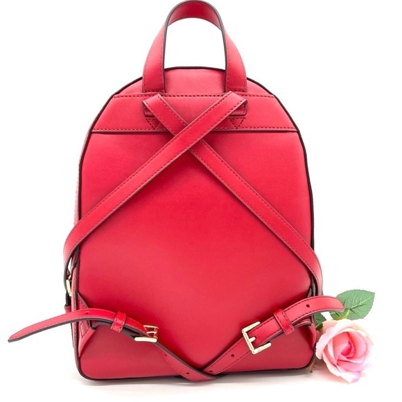 Michael Kors Medium Jaycee Backpack Red/Gold - Picture 4 of 12